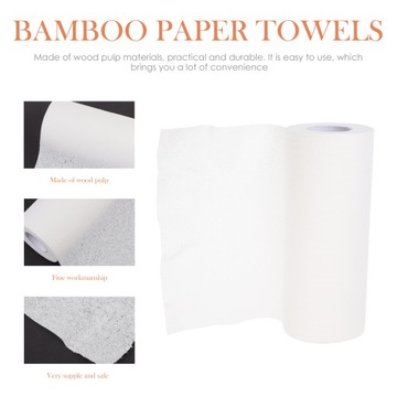 Bambusowe ręczniki papierowe Jednorazowe szmaty 3 rolki