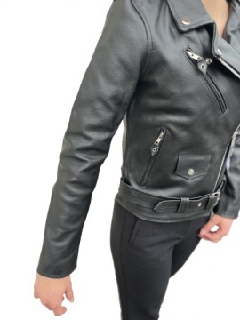 Косуха женская, Кожа, Новый Черный, Размер S