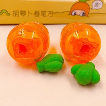 ТОЧИЛКА + ЛАСТИК с контейнером МОРКОВКА Точилки для моркови в школу