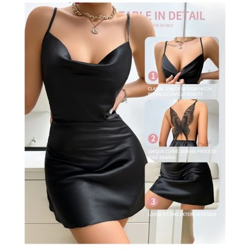 СЕКСУАЛЬНАЯ АТЛАСНАЯ ЖЕНСКАЯ ПИЖАМА КРУЖЕВНАЯ НОЧНАЯ РУБАШКА ПОДАРОК ​​Размер XL