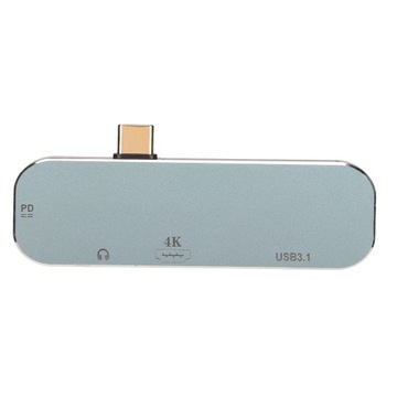 Hub USB C z portem PD, funkcją hot plug, 4K 60Hz, 10Gbps, aluminiowy