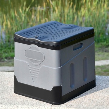 Портативное складное ведро для унитаза для путешествий, серое