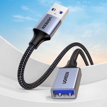 ЗЕЛЕНЫЙ КАБЕЛЬ USB(штекер)/USB(гнездо) 3.0 5Гбит/с 0.5м