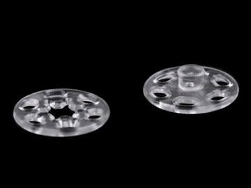 Zatrzaski plastikowe transparent 10 par