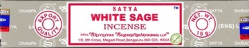 INDYJSKIE KADZIDEŁKA PYŁKOWE SATYA WHITE SAGE 15g BIAŁA SZAŁWIA