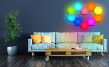 ШЕСТИГРАННЫЙ RGB СВЕТОДИОДНЫЙ НАСТЕННЫЙ СВЕТИЛЬНИК ЦВЕТНЫЕ СОТЫ ПАЗЗЛ + ПУЛЬТ ПУЛЬТА 10 ШТ.