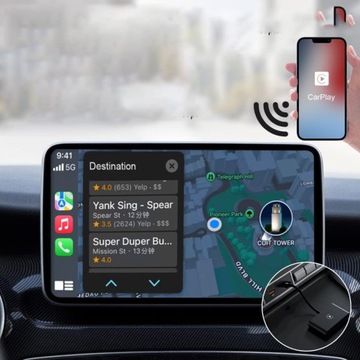 БЕСПРОВОДНОЙ АВТОМОБИЛЬНЫЙ АДАПТЕР CARPLAY IOS USB 0,25 Вт