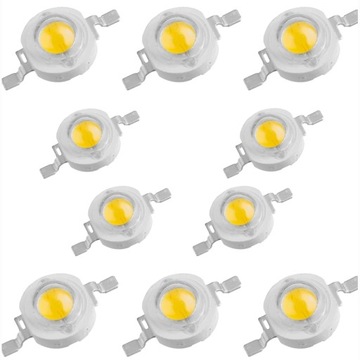 МОЩНЫЕ СВЕТОДИОДЫ 1ВТ БЕЛЫЕ И ЦВЕТНЫЕ EPISTAR 10 ШТ.