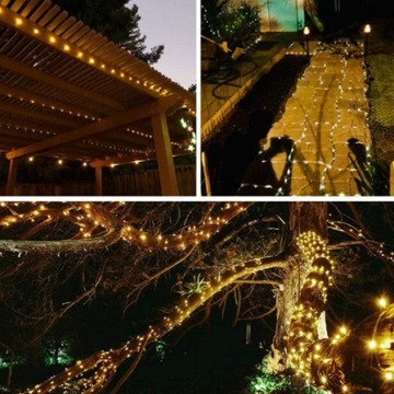 Проводные солнечные садовые фонари 100 светодиодов IP44 Теплый белый