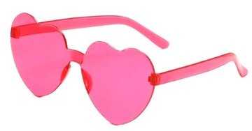 Okulary w kształcie SERCA przeciwsłoneczne na impreze serce różowe jasne