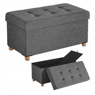 Скамейка С ХРАНЕНИЕМ для сидения 76 x 40 x 38 Подставка для ног из PUFA STOOL серый