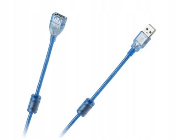 Kabel USB 2.0 Az Am przedłużacz 5m ekran + filtr