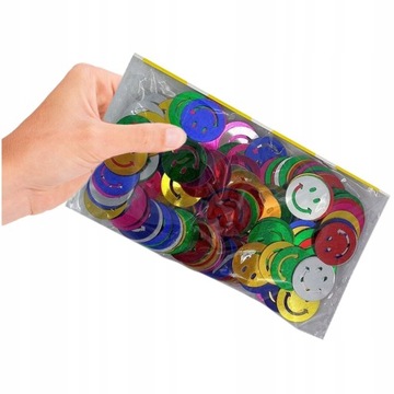 ДЕКОРАТИВНЫЕ КОНФЕТТИ СМАЙЛЫ, ДЕКОРАТИВНЫЕ МЕТАЛЛИЧЕСКИЕ БАЙЕТКИ