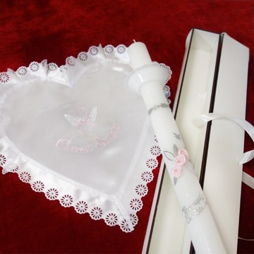 КРЕЩЕННЫЙ НАБОР для девочки - халат, свеча.