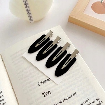 Набор из 4 заколок для макияжа для волос, черные зажимы без давления.