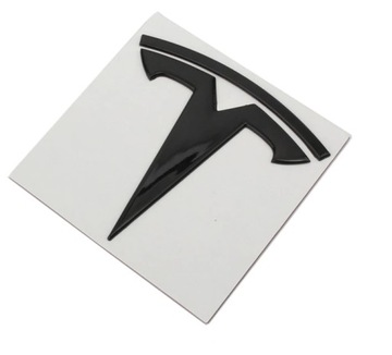 EMBLEMAT TESLA 3 LOGO znaczek PRZÓD CZARNY BŁYSK