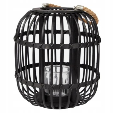 LAMPION ŚWIECZNIK RATTANOWY DUŻY DEKORACJA OZDOBA , wiklina/rattan 32 cm