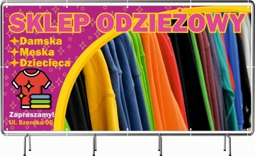 BANER REKLAMOWY 130x80cm projekt gratis różne wzory SKLEP ODZIEŻOWY