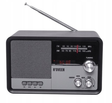 NoVEEN кухонный радиоприемник WOOD RETRO Bluetooth USB