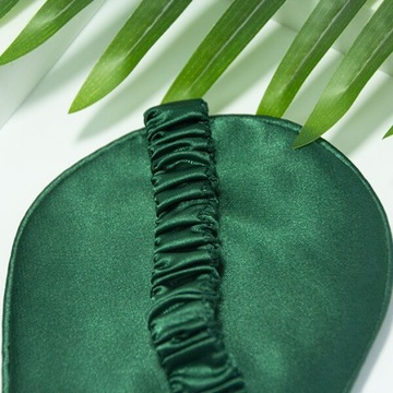 Атласный спальный комплект с повязкой на голову, резинкой и сумкой YEYE Green