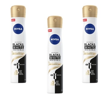NIVEA Black White Antyperspirant damski w sprayu 3x200 ml