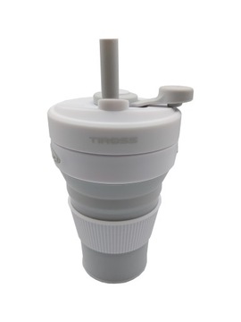 СИЛИКОНОВАЯ СКЛАДНАЯ КРУЖКА С СОЛОМОЧКОЙ ТИРОСС 450МЛ