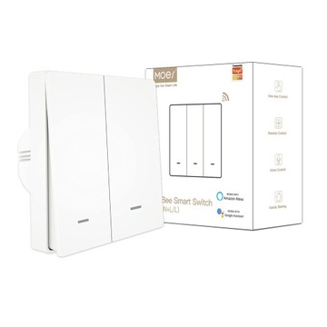 Inteligentny Włącznik Światła Zigbee Aplikacją Smart Life/Tuya 2-Biegowy