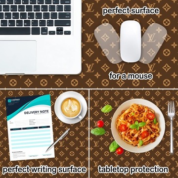Защитный коврик для стола, напоминающий узор Louis Vuitton.