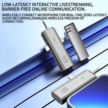 Mini Wireless Lavalier Microphone 3 in 1 Receiver