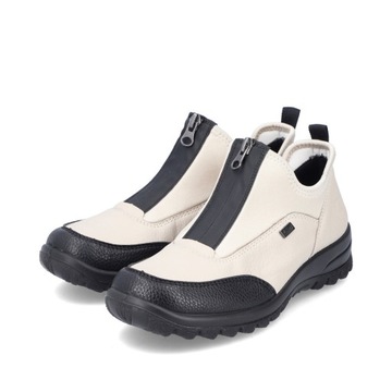 półbuty Rieker damskie Beżowe sneakersy na platformie z Membraną L7153-60