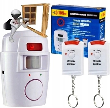 БЕСПРОВОДНАЯ СИГНАЛИЗАЦИЯ ДАТЧИК ДВИЖЕНИЯ 2 ПУЛЬТА СИРЕНА 105 ДБ