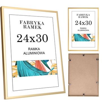 Ramka 24x30 ramki na zdjęcia aluminiowa złota