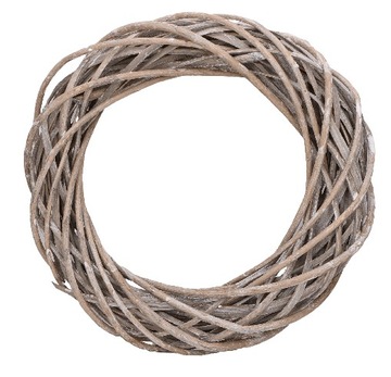 Серый плетеный венок толщиной 25 см.