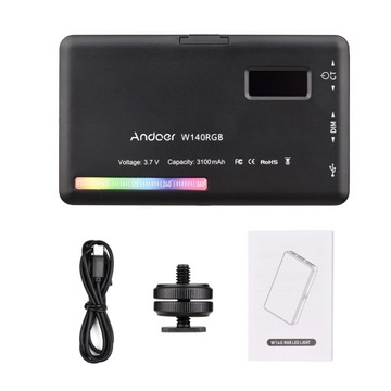 Светодиодный видеосвет Andoer W140 RGB перезаряжаемый