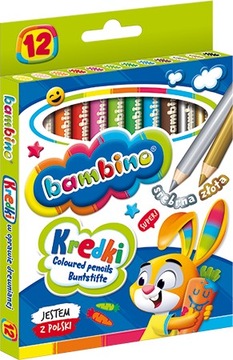 Карандаш Bambino Толстые мелки, 12 цветов, круглые