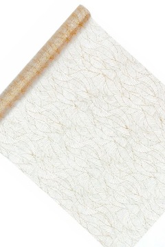 Bieżnik, organza ze złotym nadrukiem 0.48x9m. komunia ORD48/008-5