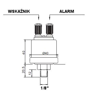 Czujnik ciśnienia oleju z alarmem 0-5 bar