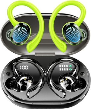 Bezprzewodowe słuchawki douszne Bluetooth Rulefiss Q38 (czarno zielone)