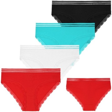 4x Koronkowe FIGI MAJTKI DAMSKIE Bawełniane Pasek Kobiecie MORAJ r. M