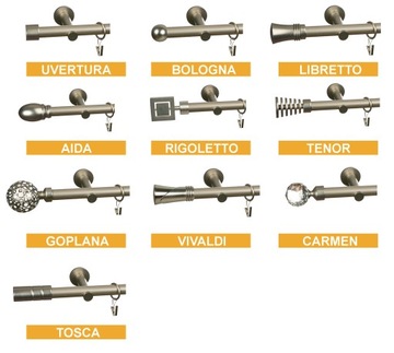 ОДИНАРНЫЙ МЕТАЛЛИЧЕСКИЙ КАРДИН 19 мм 220 см УЗОРЫ