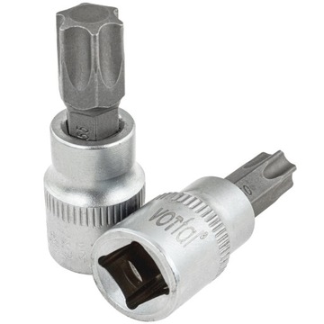 НАСАДКИ TORX НАБОР ГОЛОВОК 1/4 3/8 T8-T55 НА РЕЛЬСОВОЙ ПОЛОСЕ