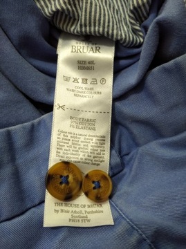 spodnie męskie chino House of Bruar Scotland mid blue elast pas98-102 dł106