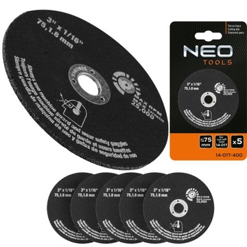 Диск отрезной для болгарки 75мм НАБОР 5 шт NEO 14-017-400 14-017