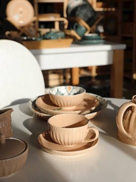 MOSAIQUE BEIGE кофейно-чайный сервиз 15 шт. КУВШИН-МОЛОЧНИК 6 персон.