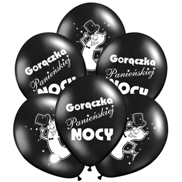 czarne BALONY penis na Wieczór Panieński 6 szt