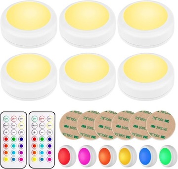 6x LAMPKA BEZPRZEWODOWA LAMPA LED NA BATERIE PILOT