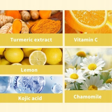 KURKUMA KWAS KOJOWY - PŁATKI ZŁUSZCZAJĄCE OCZYSZCZAJĄCE ROZJAŚNIAJĄCE 40szt