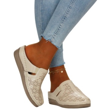 DAMSKIE KLAPKI SZYTE PROFILOWANE LEKKIE WYGODNE