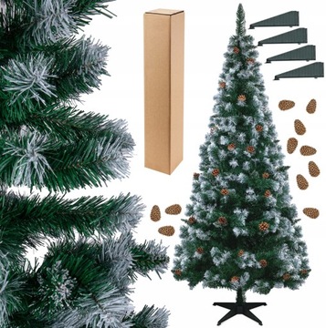CHOINKA SZTUCZNA SOSNA DIAMENTOWA 220 CM + STOJAK