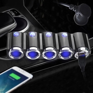 РАЗДЕЛИТЕЛЬ ЗАЖИГАЛКИ 4X 120 Вт USB